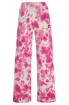 Hugo Boss Straight-leg Tracksuit Bottoms With Seasonal Print In Light Pink