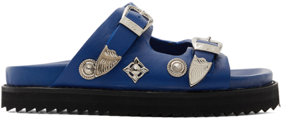 Toga Ssense Exclusive Kids Blue Sandals In Blue Leather
