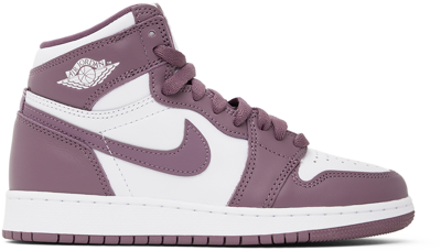 Nike Kids Purple & White Air Jordan 1 High Og Big Kids Sneakers In White/sky J Mauve
