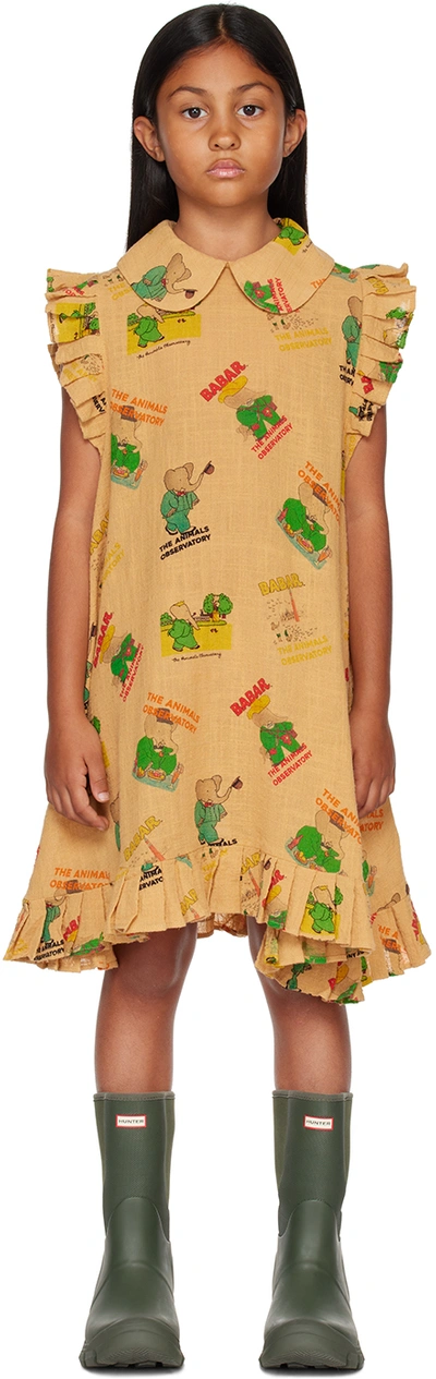 The Animals Observatory Kids Beige Giraffe Dress