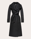 SENTALER WOMEN'S WIDE-COLLAR LONG WRAP COAT