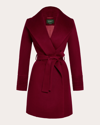 Sentaler Shawl-collar Wrap Coat In Red
