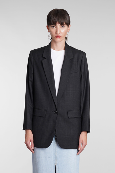 Isabel Marant Kenzy Single-breasted Virgin-wool Blazer In Charcoal