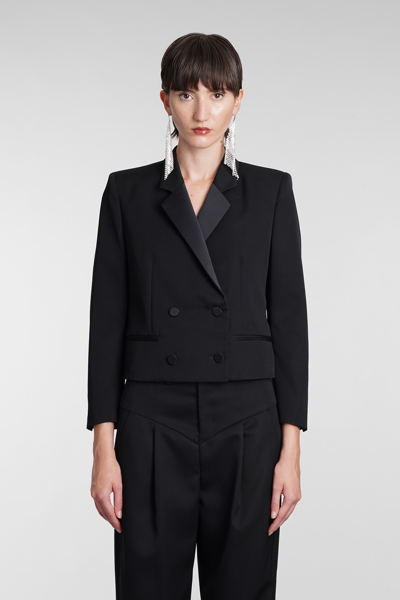Isabel Marant Hasta Cropped Double-breasted Wool Blazer In Black