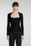 ISABEL MARANT DWAYNE TOPWEAR IN BLACK VISCOSE