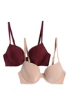 Calvin Klein Pure Micro Lightly Lined Demi Bra In Tawny Port