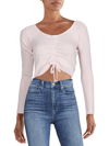 MADDEN GIRL JUNIORS WOMENS RIBBED RUCHED CROP TOP