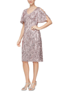 Alex Evenings Slit Sleeve Sequin Cocktail Dress In Gold