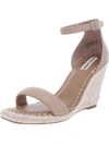 Steve Madden Submit Womens Faux Leather Ankle Strap Espadrilles In Gold