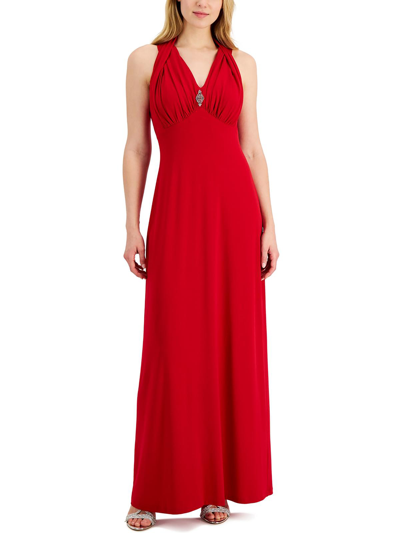 CONNECTED APPAREL WOMENS EMBELLISHED MAXI EVENING DRESS