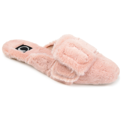 Journee Collection Collection Women's Faux Fur Eara Slipper In Gold