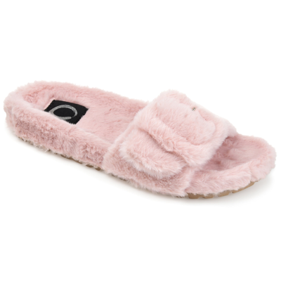 Journee Collection Collection Women's Faux Fur Shadow Slipper In Gold