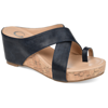 Journee Collection Rayna Womens Faux Leather Slip On Wedge Sandals In Multi