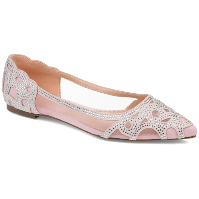 Journee Collection Batavia Rhinestone Flat In Blush