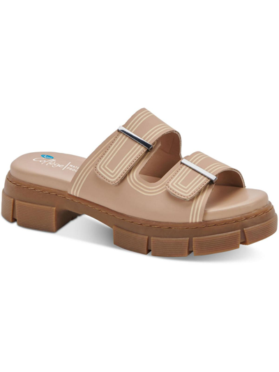 Aqua College Hippie Womens Waterproof Open Toe Slide Sandals In Gold