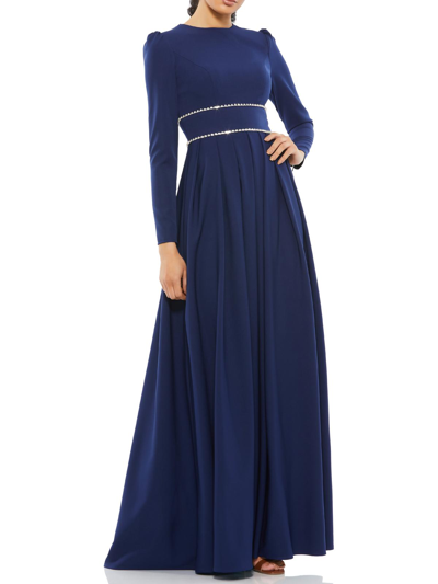 Ieena For Mac Duggal Womens Embellished Long Evening Dress In Multi