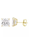A & M 14k Gold 8mm Square Cz Stud Earrings In Gold