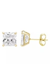 A & M 14k Gold 4mm Square Cz Stud Earrings In Gold
