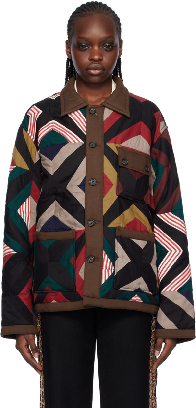 Bode Multicolor Star Cross Quilt Jacket