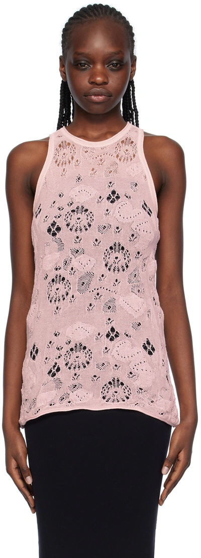 Olenich Pink Racer Back Tank Top In Blush Pink
