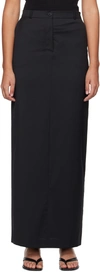 OLENICH BLACK FITTED MAXI SKIRT