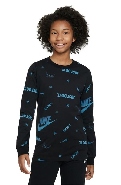 Nike Kids' Sportswear Long Sleeve T-shirt In Black