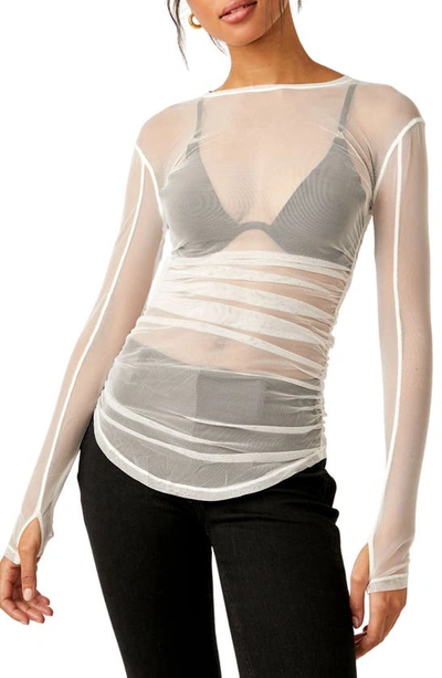 Free People Last Layer Sheer Mesh Top In Ivory