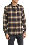 Frame Brushed Cotton Plaid Shirt In Green