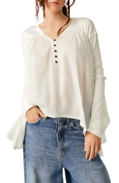 Free People Lyrical Flowy Tunic Top In Ivory