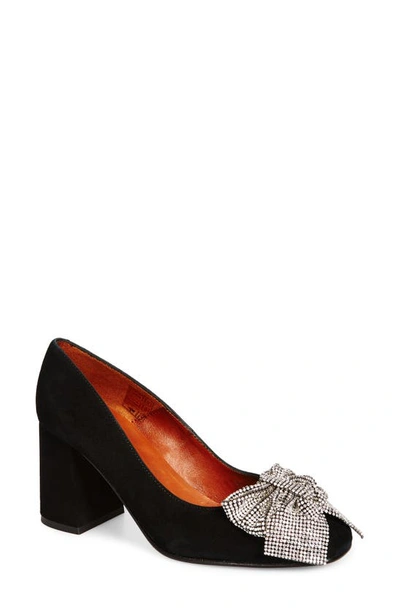 Penelope Chilvers Sue Embellished Bow Pump In Black
