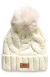 Ugg Cable Knit Pom Beanie In Nimbus