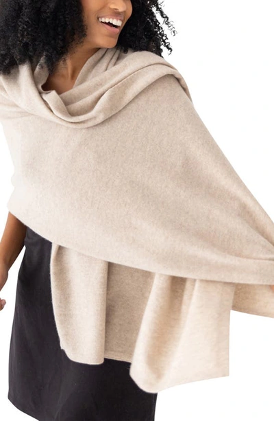 Zestt Organics The Cashmere Travel Scarf In Oat