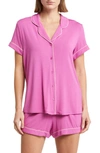 Nordstrom Moonlight Eco Long Sleeve Stretch Modal Short Pajamas In Purple Orchid