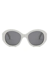 Celine Embellished Acetate Round Sunglasses In Ivory Smoke