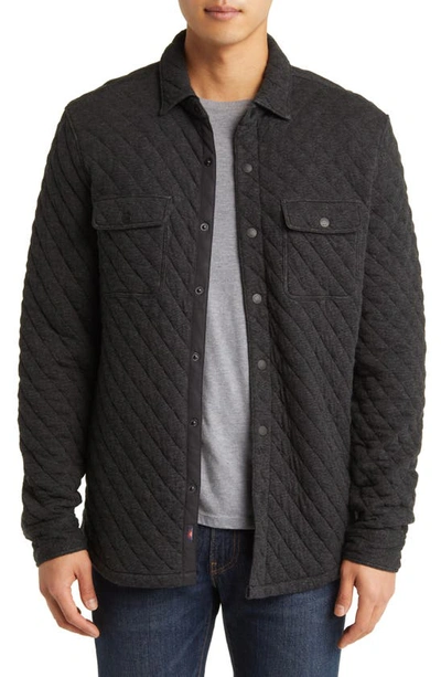 Faherty Epic Quilted Knit Jacket In Black Heather