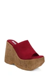 Zigi Zhamira Platform Wedge Sandal In Red Suede