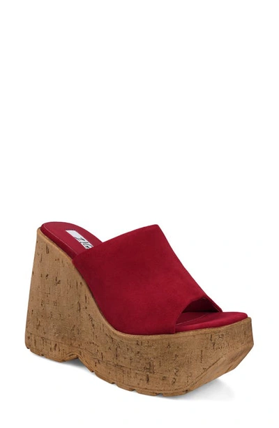 Zigi Zhamira Platform Wedge Sandal In Red Suede