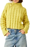 Free People Care Soul Searcher Mock Neck Sweater In Yellow