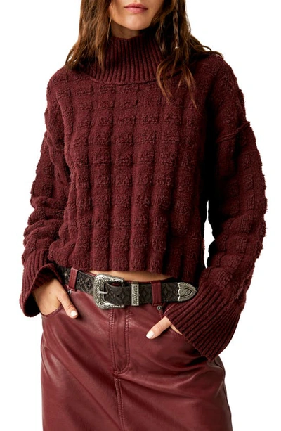 Free People Care Soul Searcher Mock Neck Sweater In Red