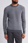 Theory Maden Merino Wool Blend Sweater In Medium Gray/pestle Melange