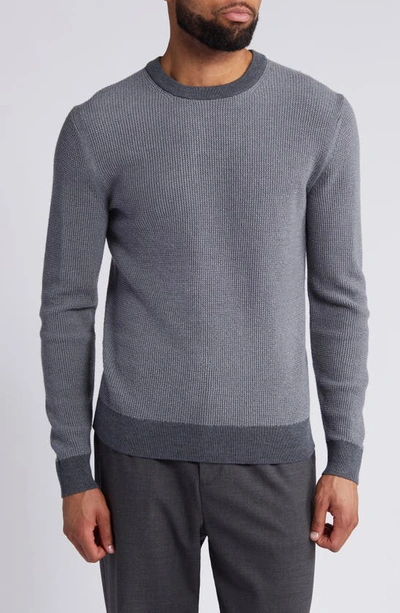 Theory Maden Merino Wool Blend Jumper In Medium Grey Pestle Melange