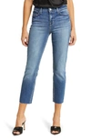 L Agence Raw Hem Slim Fit Crop Jeans In Cambridge