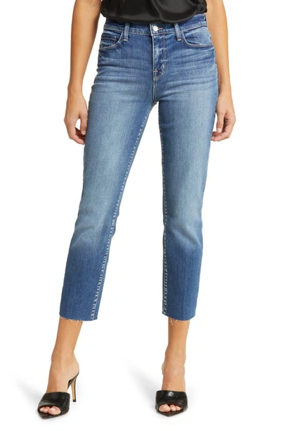 L Agence Raw Hem Slim Fit Crop Jeans In Cambridge