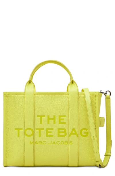 Marc Jacobs The Leather Medium Tote Bag In Yellow
