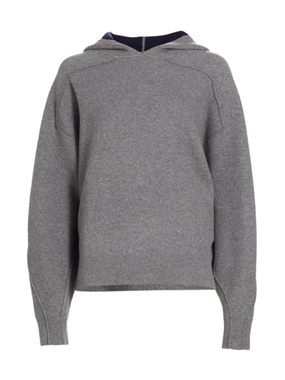 Rag & Bone Bridget Wool Blend Hoodie Sweater In Grey