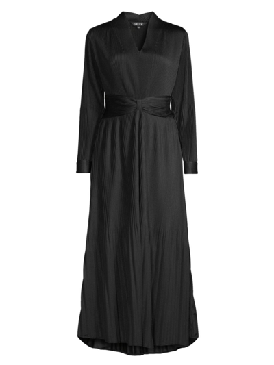 Misook Women's Pleated Fit & Flare Maxi Dress In Black