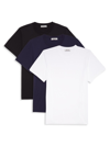 Cdlp Men's Midweight 3-piece Cotton-blend T-shirt Set In White Navy Blue Black
