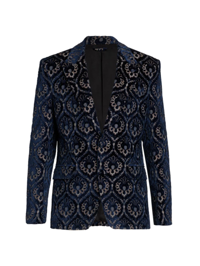 Etro Men's Medallion Velvet Formal Sportcoat In Navy