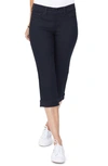 Nydj Marilyn Cuff Crop Straight Leg Jeans In Black