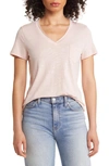 Caslon V-neck Short Sleeve Pocket T-shirt In Pink Smoke